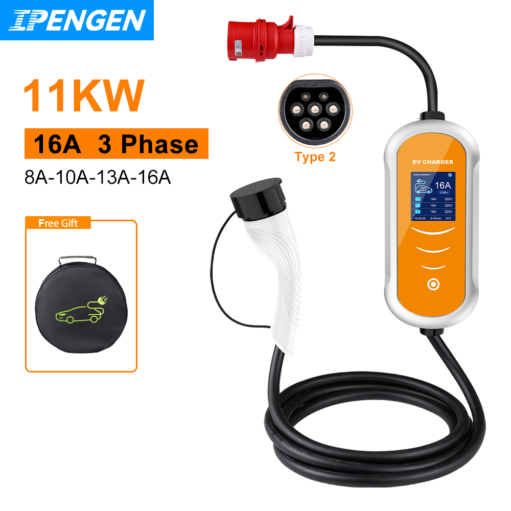 Ładowarka IPENGEN EV 16A 11KW  – Type 2 Portable Ev Charger 11Kw Cee recenzja i cena