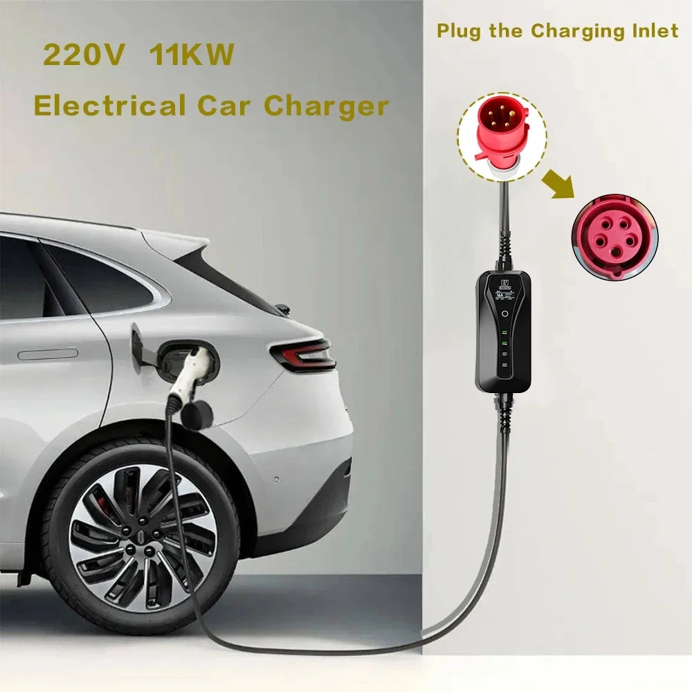 Przenośna ładowarka EV 11KW 16 – Type 2 Portable Ev Charger 11Kw Cee recenzja i cena